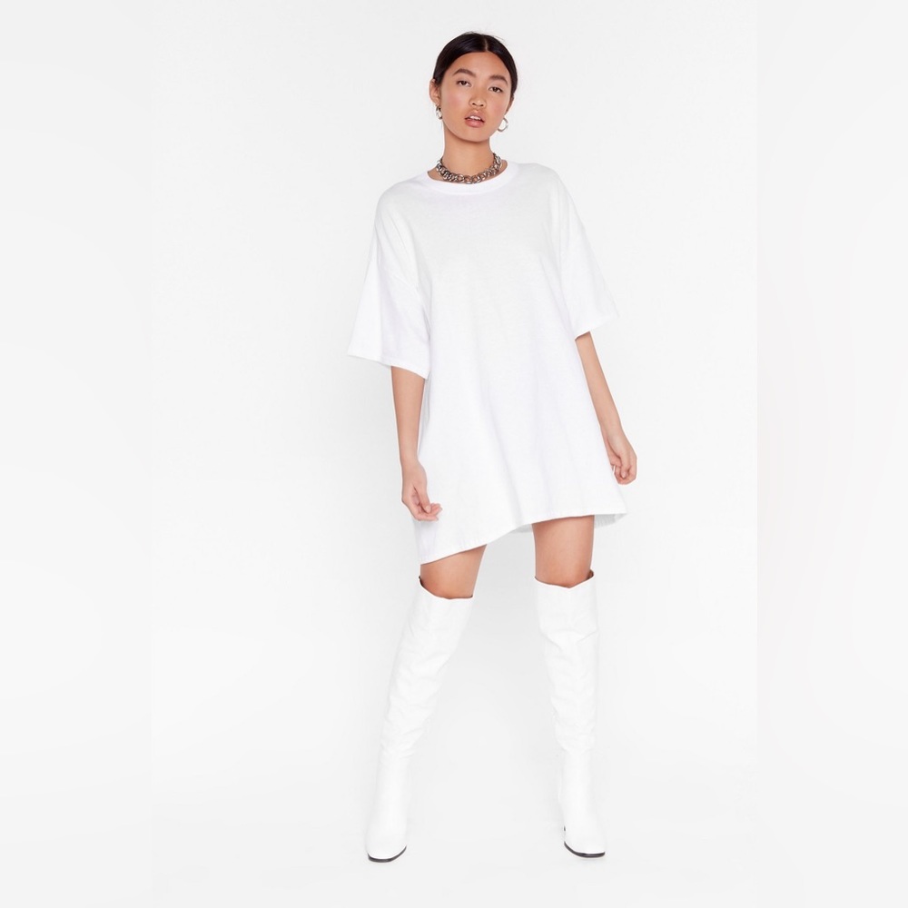 NWT NASTY GAL OVERSIZED WHITE TSHIRT DRESS